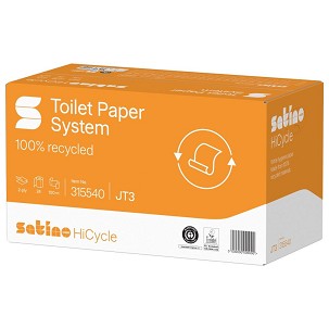 [W315540] - Satino Wepa HiCycle 2 rétegű, újrahasznosított, toalettpapír 13,5 cm, 100m, 24 tekercs/karton