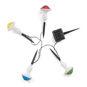 [EGSS-4MUSH-20] - Entac Kerti Szolár Fényfüzér, Gomba, 20cm, 4db leszúrható LED, 4 színben