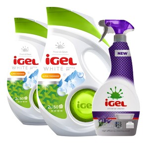 [IG80106-IG80069] - IGEL mosógél White 2x 2 L (100 mosás) + Grátisz IGEL univerzális tisztító 650 ml