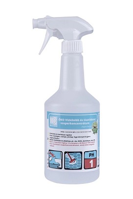 [OVTSZK075-HF] - Brilliance® ÖKO Vízkőoldó és Tisztítószer szuperkoncentrátum hígító flakon szórófejjel 750 ml (üres)