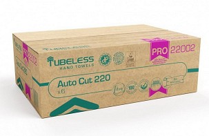 [TUB22002] - Tubeless AUTOCUT PRO 220 tekercses kéztörlő 2 rétegű, fehér, 100% cellulóz, 221,5m, 6db/karton
