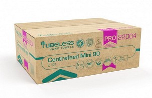 [TUB22004] - Tubeless PRO 90 Mini tekercses kéztörlő 2 rétegű, fehér, 100% cellulóz, 92m, 12 tekercs/zsugor