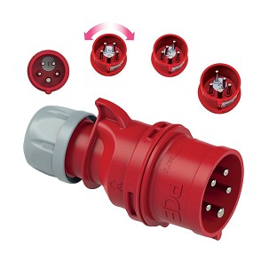 [280-301] - Commel CEE Industrie-Kupplungsstecker mit Phasenwender IEC 309, 16 A 400 V ~ 5P IP44