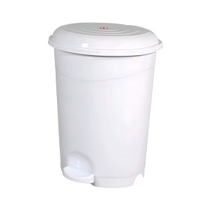 [UP125] - Planet Pedálos szemetes kuka, műanyag, LUXURY fehér, kivehető kosárral, 12L NO3