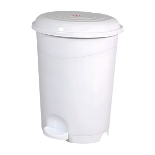 [UP127] - Planet Pedálos szemetes kuka, műanyag, LUXURY fehér, kivehető kosárral, 22L NO4
