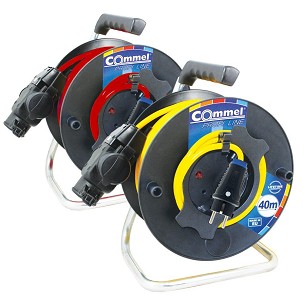 [200-311] - Commel Kábeldob - PVC 280 mm, Egyfázisú, T3-as csapfedeles elosztó, 25m, 16 A 230 V ~ 3500 W IP44