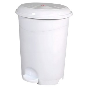 [UP129] - Planet Pedálos szemetes kuka, műanyag, LUXURY fehér, kivehető kosárral, 50L NO5