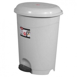 [UP130] - Planet Pedálos szemetes kuka, műanyag, ECO szürke, kivehető kosárral, 50L NO5