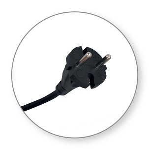 [com0283] - Commel satlakozó kábel szerszámgéphez 10 A 250 V ~ 3500 W, Fekete 2x1,5 / 4m