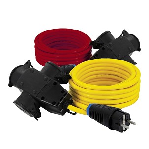 [220-411] - Commel ipari hosszabbító kábel, 3-as elosztóval 16 A 250 V ~ 3500 W IP44, 5m