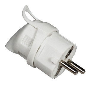 [290-201] - Commel földelt dugvilla alsó kivezetésű, schuko 16 A 250 V ~, fehér