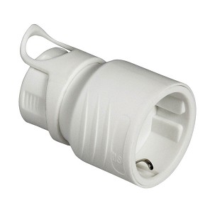 [291-101] - Commel földelt dugalj hátsó kivezetésű, schuko 16 A 250 V ~, fehér