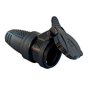 [291-302] - Commel földelt dugalj fedéllel, schuko 16 A 250 V ~, gumi