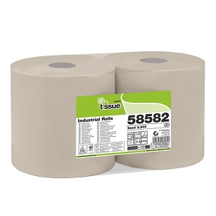 [58582N] - Celtex E-tissue Sand 3.500 ipari törlő recy 3 réteg, 500 lap, 170m, 26,5x34cm, 2 tekercs/zsugor