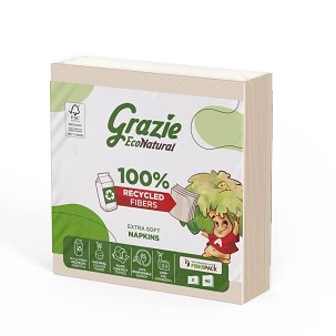 [832291] - Lucart GRAZIE NATURAL Szalvéta 38x38cm 2 rétegű 40 szál/csomag