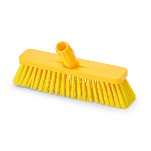 [1038YM] - Igeax élelmiszeripari tolóseprű, partvis fej, 30 cm, 0,5mm közepes sörtével, sárga