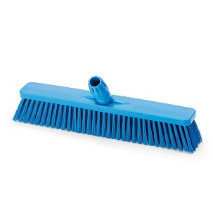 [1009BS] - Igeax élelmiszeripari tolóseprű, partvis fej, 45cm, 0,3mm puha sörtével, kék