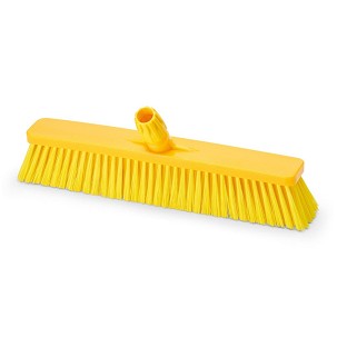[1009YS] - Igeax élelmiszeripari tolóseprű, partvis fej, 45cm, 0,3mm puha sörtével, sárga