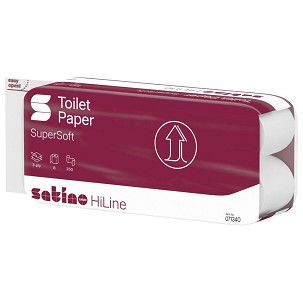 [W071340] - Satino Wepa Prestige toalettpapír 3 rétegű, fehér, 250 lap, 8 tek/csg 8 csomag/zsák
