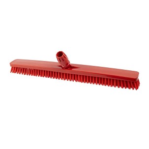[1014RT] - Igeax élelmiszeripari padlósúrolókefe rövid sörte 60cm széles piros, 0,75mm kemény sörtével