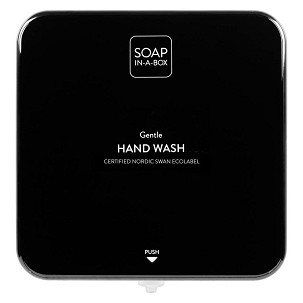[41536] - Soap-In-A-Box fényes fekete szappan adagoló, előlap