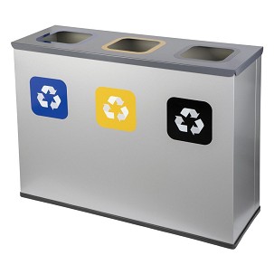 [EKO134] - EKO rozsdamentes horganyzott acél szelektív szemetes 3 részes 3x60L