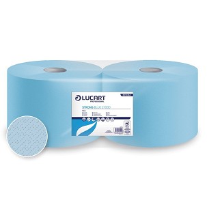 [851326J] - Lucart Strong Blue 2.100 ipari törlőkendő, 2 rétegű, 1000 lap, 2 tekercs/zsugor
