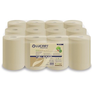 [861134] - Lucart ECO Natural tekercses kéztörlő 2 rétegű, 255lap, 59m 12 tekercs/zsugor