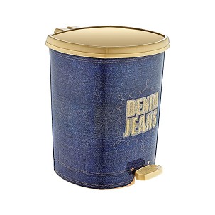 [D010X60] - Műanyag pedálos szemetes, Denim 11L