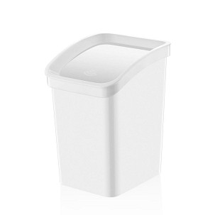 [D088X24] - Műanyag Smart Click billenőfedeles szemetes, fehér 12L