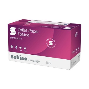 [W065770] - Satino Wepa Prestige hajtogatott toalettpapír cellulóz 3 réteg, 9,8x21cm, 30x200 lap