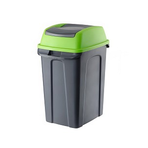 [UP236Z] - Planet Hippo Billenős Szelektív hulladékgyűjtő szemetes, műanyag, antracit/zöld, 25L