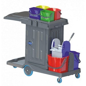 [HCD953] - Hercules Classic takarító kocsi zárható, Préssel, 2x18L + 4x5L vödörrel,