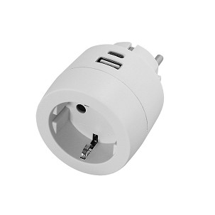 [240-801] - Commel hálózati elosztó adapter,telefontöltő USB A+C, dugalj