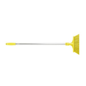 [1020YM] - Igeax élelmiszeripari seprű, partvis, 28cm széles, 80cm nyéllel, sárga, billenő szemetes lapáthoz