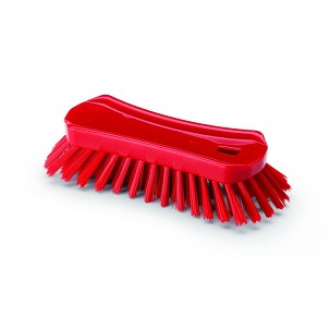 [1001RT] - Igeax élelmiszeripari ergonómikus kézi súroló kefe piros 0,75mm kemény sörtével