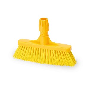 [1021YM] - Igeax élelmiszeripari seprű, partvis fej, 28cm, billenő szemetes lapáthoz, 0,5mm közepes sörtével, sárga