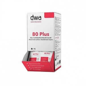 [DWA80P96] - DWA 80 Plus kéz- és felületfertőtlenítő kendő 96 lap, kínáló dobozban