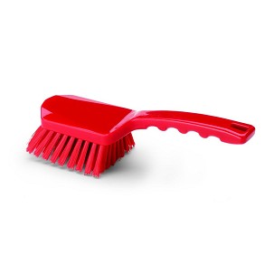 [1007RS] - Igeax Handbürste für die Lebensmittelindustrie mit kurzem Stiel, rot, mit weichen Borsten 0,3mm