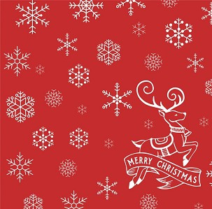 [82977300] - Fato Sztár karácsonyi szalvéta Christmas Deer Red 2 rétegű 38x38cm 40 szál/csomag