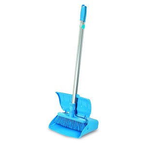 [1083B] - Igeax élelmiszeripari billenős szemetes lapát és seprű 28cm széles, 80cm nyéllel kék 0,5 mm