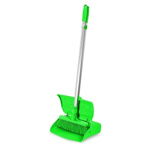 [1083G] - Igeax élelmiszeripari billenős szemetes lapát és seprű 28cm széles, 80cm nyéllel zöld 0,5 mm