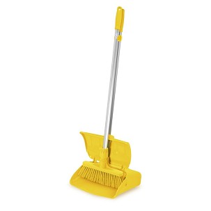 [1083Y] - Igeax élelmiszeripari billenős szemetes lapát és seprű 28cm széles, 80cm nyéllel sárga 0,5 mm