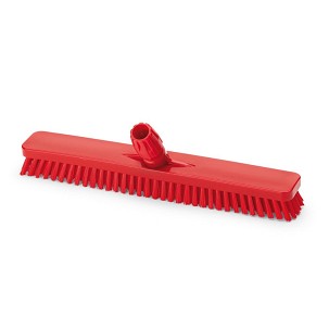 [1010RM] - Igeax Bodenschrubberbürste für die Lebensmittelindustrie, 45cm breit, rot, mit mittelharten Borsten 0,5mm