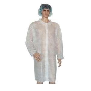 [VKC42XXL-836] - Látogató köpeny egyszerhasználatos PP zipzáros fehér 115x80cm, 42g, XXL