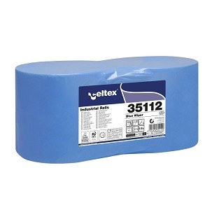 [35112] - Celtex Blue Wiper ipari törlő kék cellulóz 2 réteg 970 lap, 291 méter, 24x30cm, 2 tekercs/zsugor