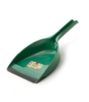 [955-N] - Fass Natural Green szemeteslapát gumi éllel zöld, nyélre pattintható