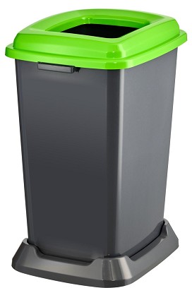 [UP900G] - Planet Mülltrennungsbehälter, Kunststoff, mit offenem Deckel, grün, 50L
