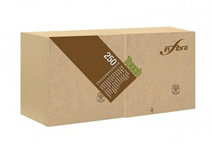 [I0012] - Infibra Serviette Madre Terra 2-lagig 24x24cm braun 100% eco 250 Blatt/Packung
