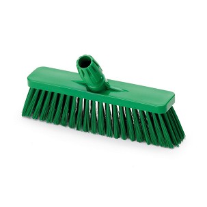 [1038GT] - Igeax élelmiszeripari tolóseprű, partvis fej, 30 cm, 0,75mm kemény sörtével, zöld